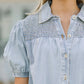 Babydoll-kjole i denim for kvinner