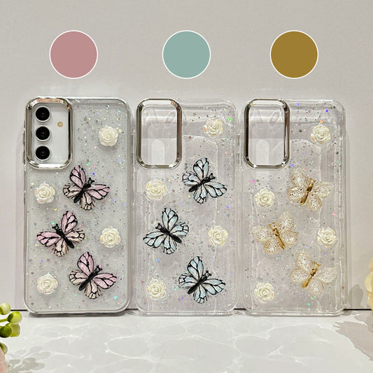 3D Butterfly-teletui for Samsung Galaxy S24~S21-serien